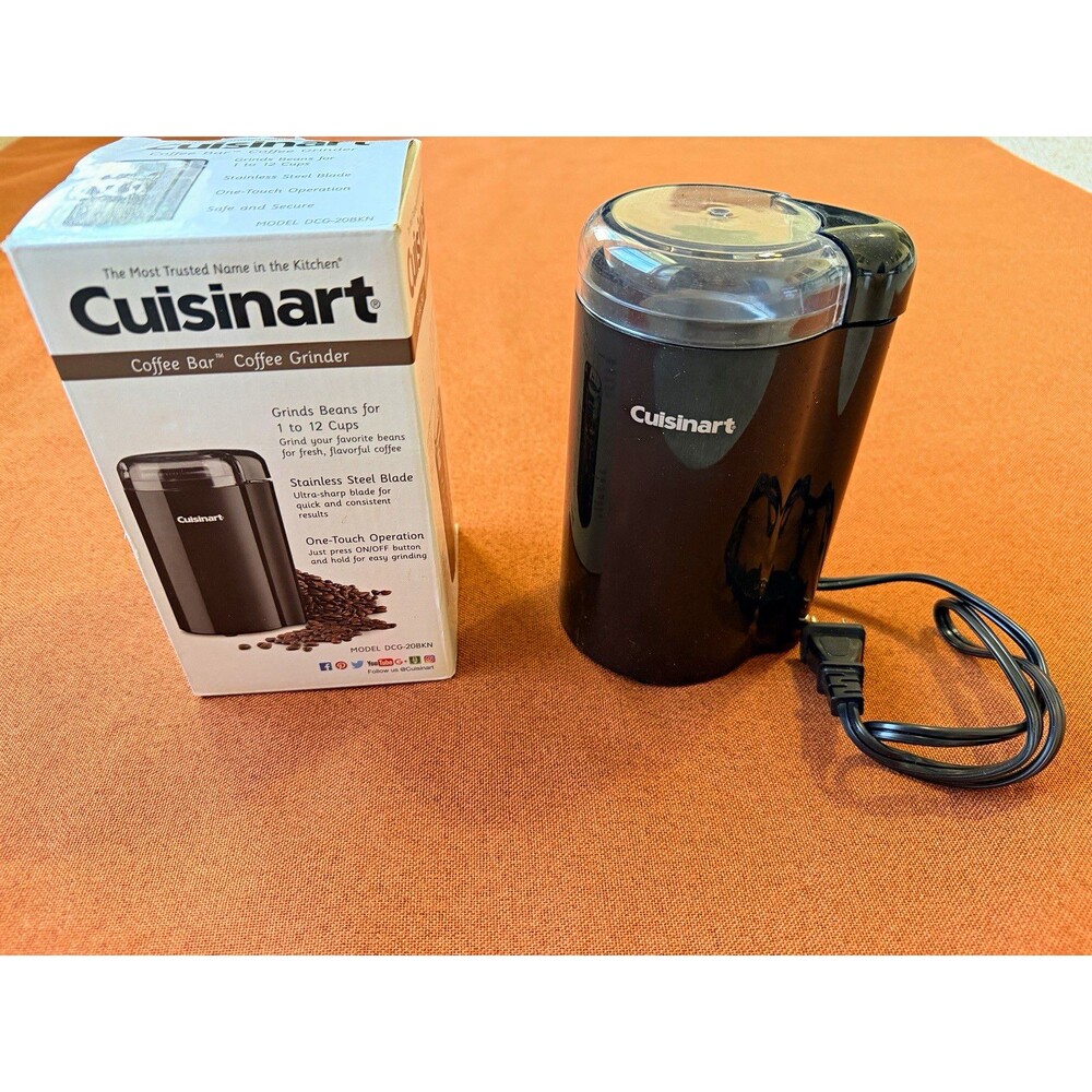 Cuisinart DCG-20BKN Blade Coffee Grinder Electric, Black Stainless Steel, Cord